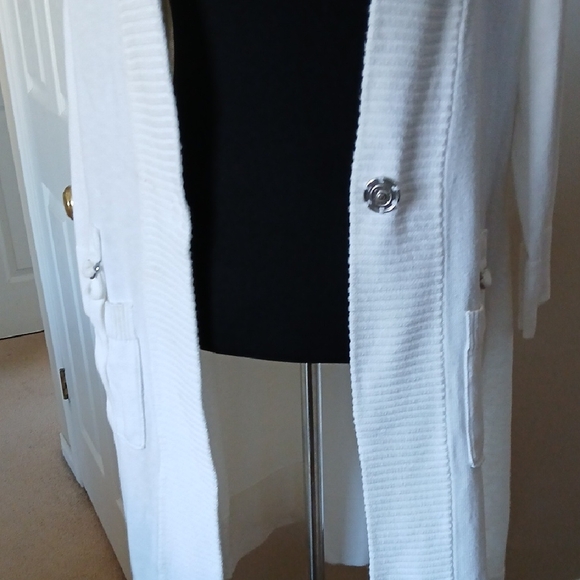 Banana Republic White Long Cotton Sweater - Picture 8 of 11